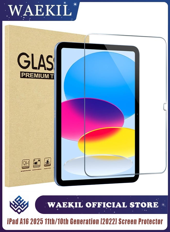 WAEKIL iPad Screen Protector Tempered Glass for iPad 11th Gen 11" (2025 A3354/A3355/A3356) & iPad 10th Gen 10.9" (2022 A2696/A2757/A2777), Full Coverage Anti-Scratch Film - Image 1