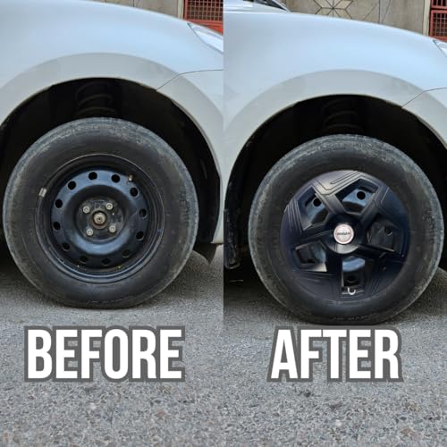 PRIGAN Wheel Cover for NEXON-T2 Black Wheel Cover 16" for TATA NEXON-T2 (Set of 4 Pcs) (Press Fitting) Model Name- NEXON-T2 Black 16 - Image 3