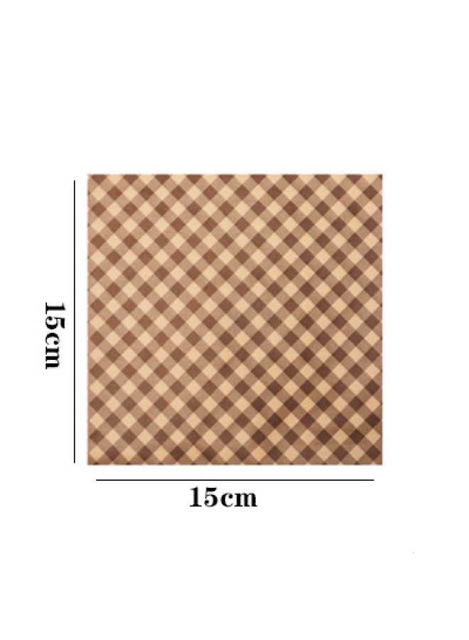 American Oil-proof Paper Pad Paper Fried Snack Oil-proof Paper Bread Plate Paper Baking Oil-proof Paper Fried Chicken Oil-proof Paper Oil Absorbing-Color:500 Sheets-Specifications:15*15cm Coffee Grid