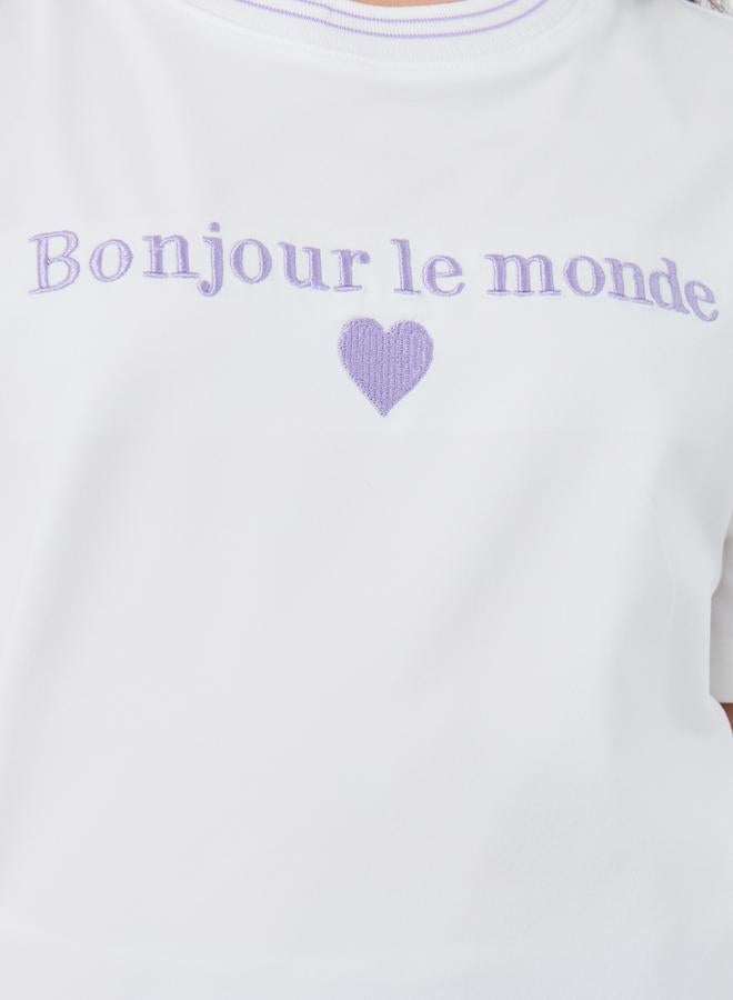 Styli Text Embroidered T-Shirt and Cargo Pants Set - Image 3