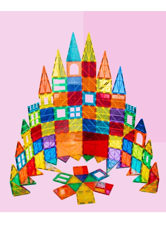 120 Piece Magnetic Tiles, Construction Magnetic Blocks Toy Set 120 pcs 3+ Years  - Image 5