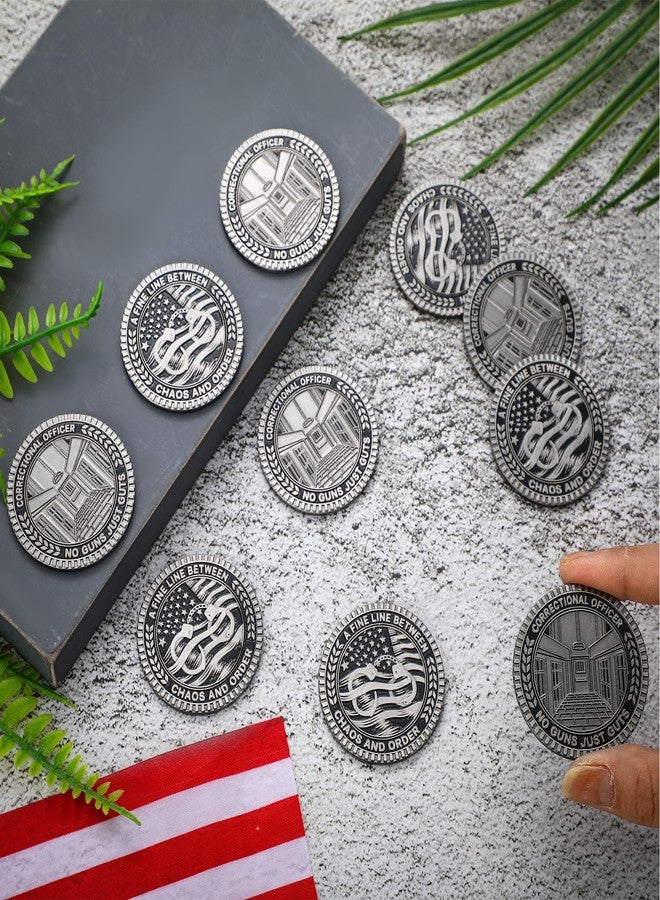 مجموعة ميموري وو من 10 قطع من العملات المعدنية التذكارية ذات الخط الرمادي الرفيع، عملات فضية لضباط الإصلاحيات وشرطة السجون، هدايا تقديرية لضباط الإصلاحيات - Image 5