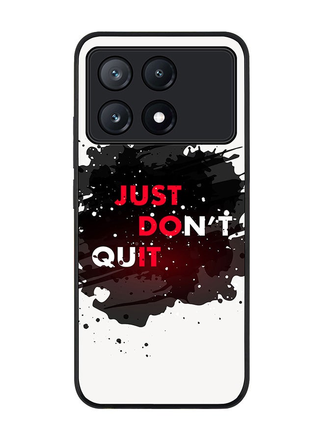 Stylizedd Rugged Black Edge Case for Xiaomi Poco X6 Pro, Slim fit Soft Case Flexible Rubber Edges Anti Drop TPU Gel Thin Cover -  Just don't quit - Image 1