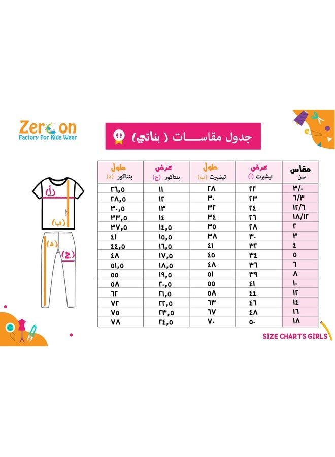 زيركون بيجامة بناتي صيفي لحديثي الولادة - طقم بنات صيف - Image 4