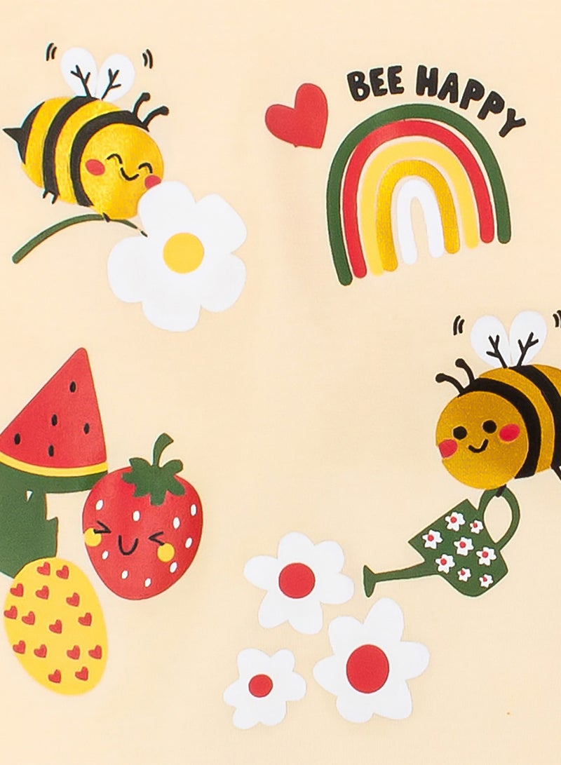 زيركون بيجامة بناتي صيفي لحديثي الولادة - طقم بنات صيف - Image 2