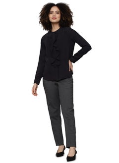 Allen Solly Allen Solly Women's Regular Casual Pants (AHTFCRGF294882_Grey_34)  - Image 5