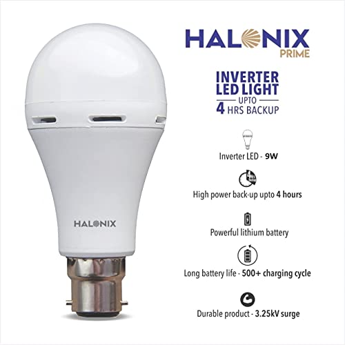 Halonix 9 Watt B22 LED White Emergency Inverter Bulb, Pack of 1, (HALONIX PRIME) - Image 5