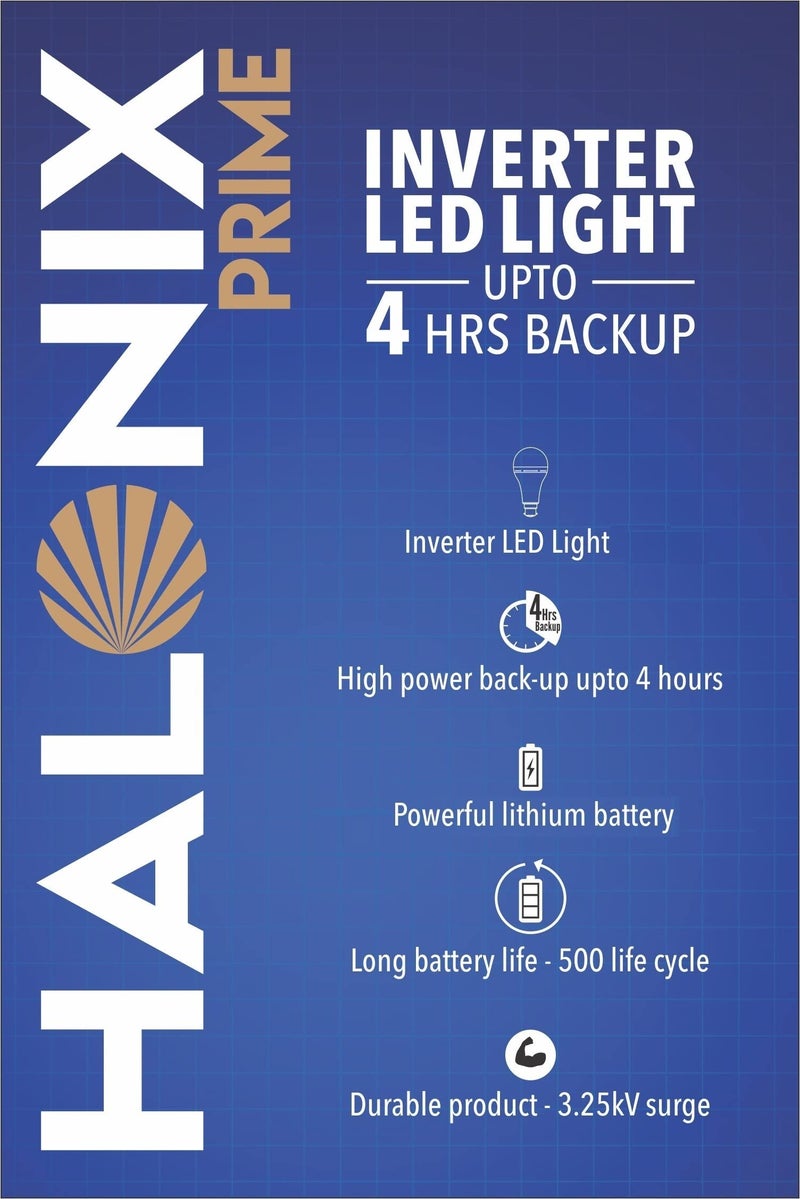 Halonix 9 Watt B22 LED White Emergency Inverter Bulb, Pack of 1, (HALONIX PRIME) - Image 4