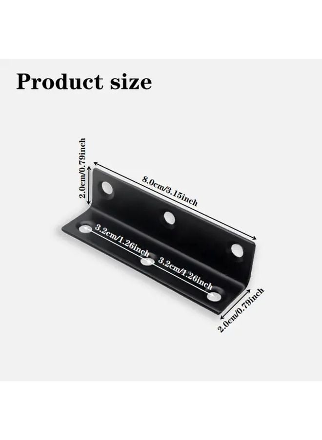8 Pack Black L Shaped Corner Brackets With Screws For Shelf Support And DIY Projects - Image 4