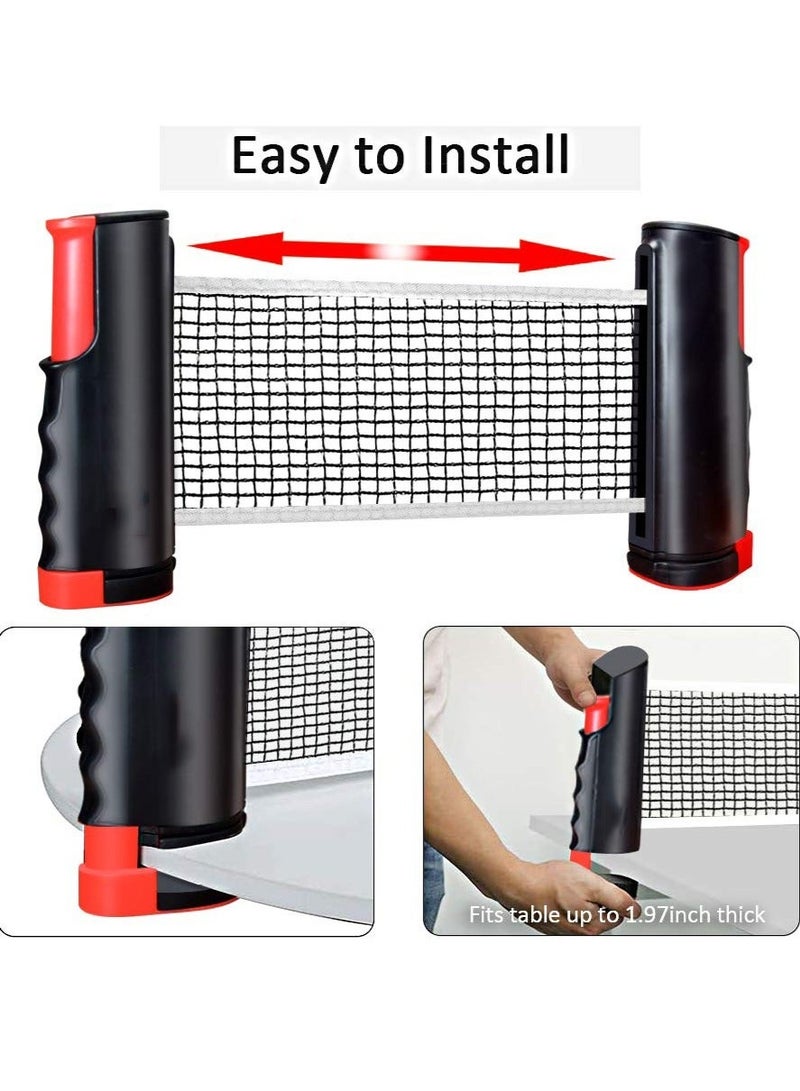 WALALLA Ping Pong Paddle Set, Portable Table Tennis Set with Retractable Net, Rackets, Balls and Carry Bag for Indoor/Outdoor Games - Image 2