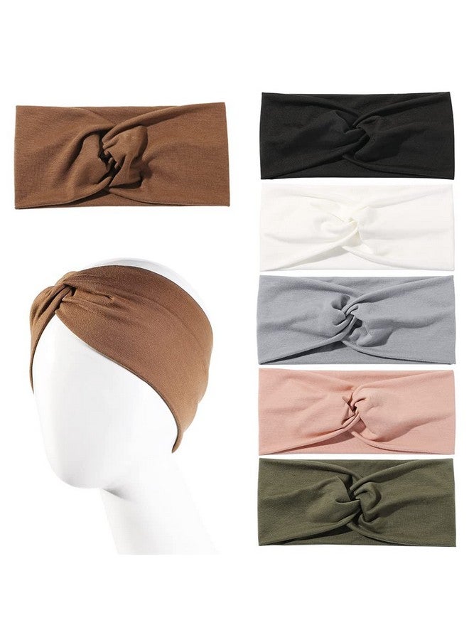 Artilady Rtilady 6 Pack Wide Boho Headbands For Women Soft Yoga Elastic Hair Bands For Girls Workout Running Sport Headwrap Nonslip Breathable (Sunset) - Image 3