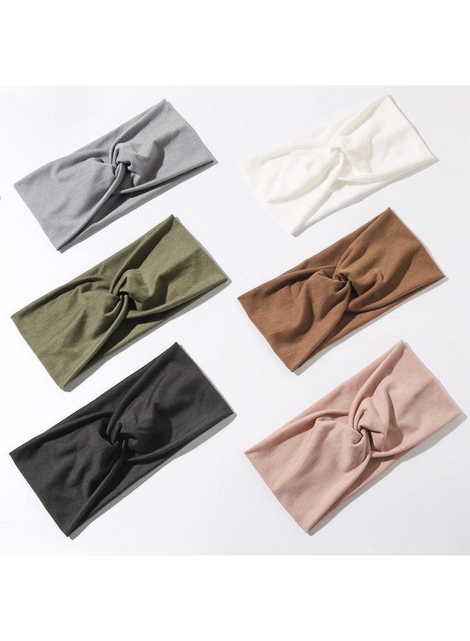 Artilady Rtilady 6 Pack Wide Boho Headbands For Women Soft Yoga Elastic Hair Bands For Girls Workout Running Sport Headwrap Nonslip Breathable (Sunset) - Image 2