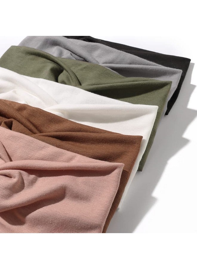 Artilady Rtilady 6 Pack Wide Boho Headbands For Women Soft Yoga Elastic Hair Bands For Girls Workout Running Sport Headwrap Nonslip Breathable (Sunset) - Image 5