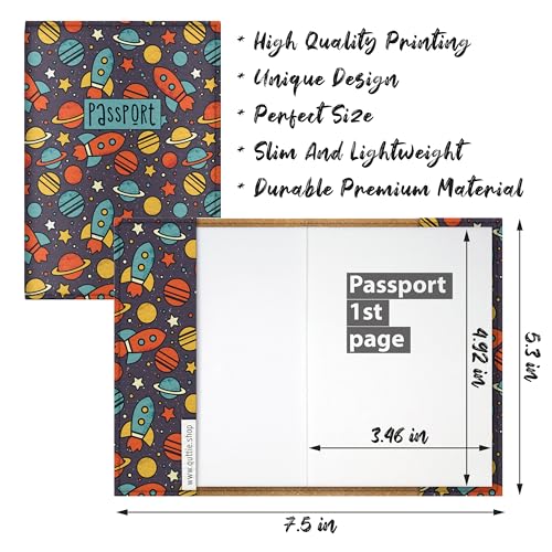 Quttie Passport Cover for Kids, Women and Men, Cute Travel Passport Holder (Dark Space) - Image 2
