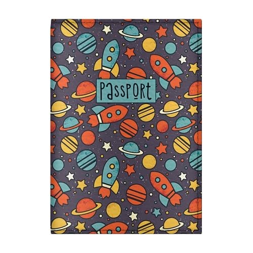 Quttie Passport Cover for Kids, Women and Men, Cute Travel Passport Holder (Dark Space) - Image 1