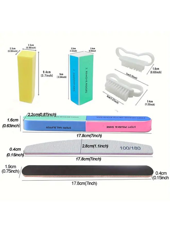 18 Pcs Professional Nail File Buffer Set Manicure Kit Reusable Buffing Blocks Salon Home Use - Image 4