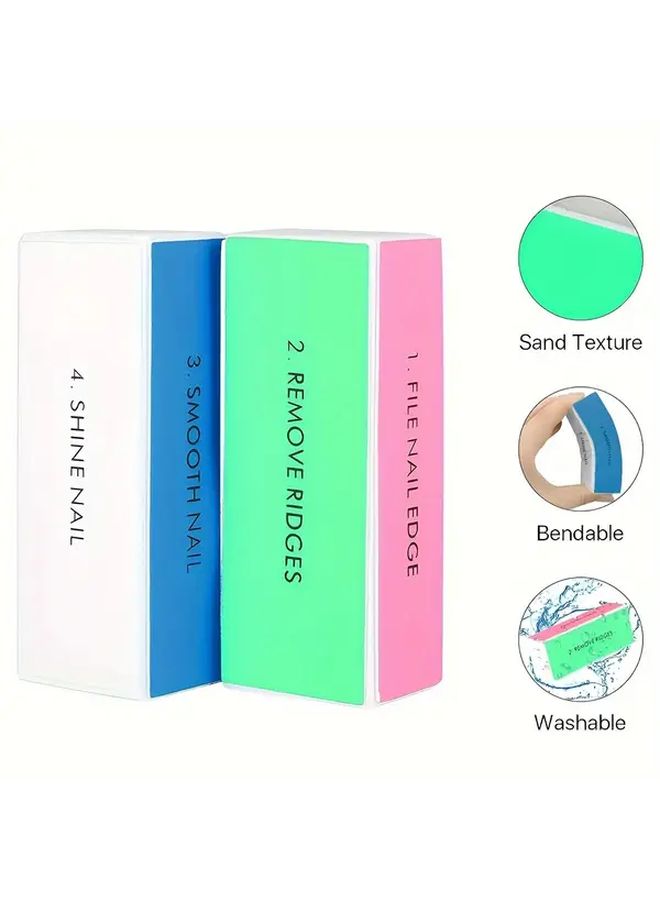 18 Pcs Professional Nail File Buffer Set Manicure Kit Reusable Buffing Blocks Salon Home Use - Image 3