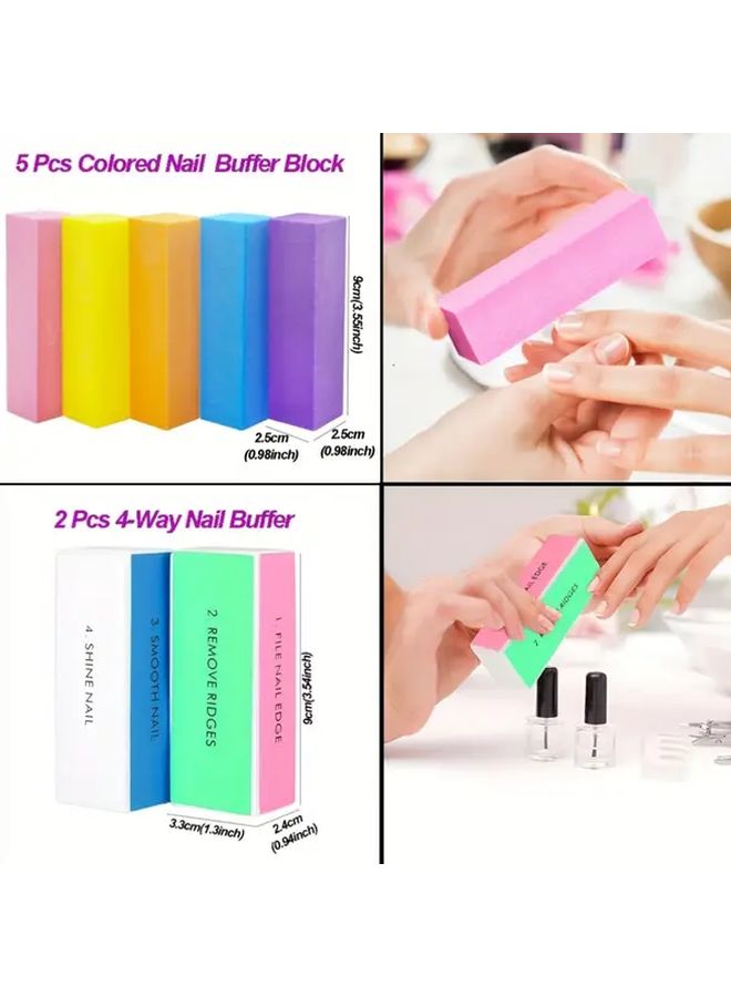 18 Pcs Professional Nail File Buffer Set Manicure Kit Reusable Buffing Blocks Salon Home Use - Image 5