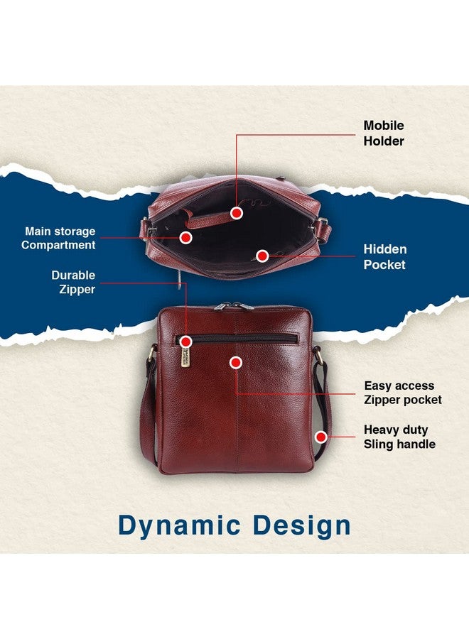 HAMMONDS FLYCATCHER HAMMONDS FLYCATCHER Genuine Leather Sling Bag for Men, Stylish and Spacious Side Bag for Men, Crossbody Bag for Men Daily Use, Travel, Adjustable Strap, 1 Year Warranty  - Image 4