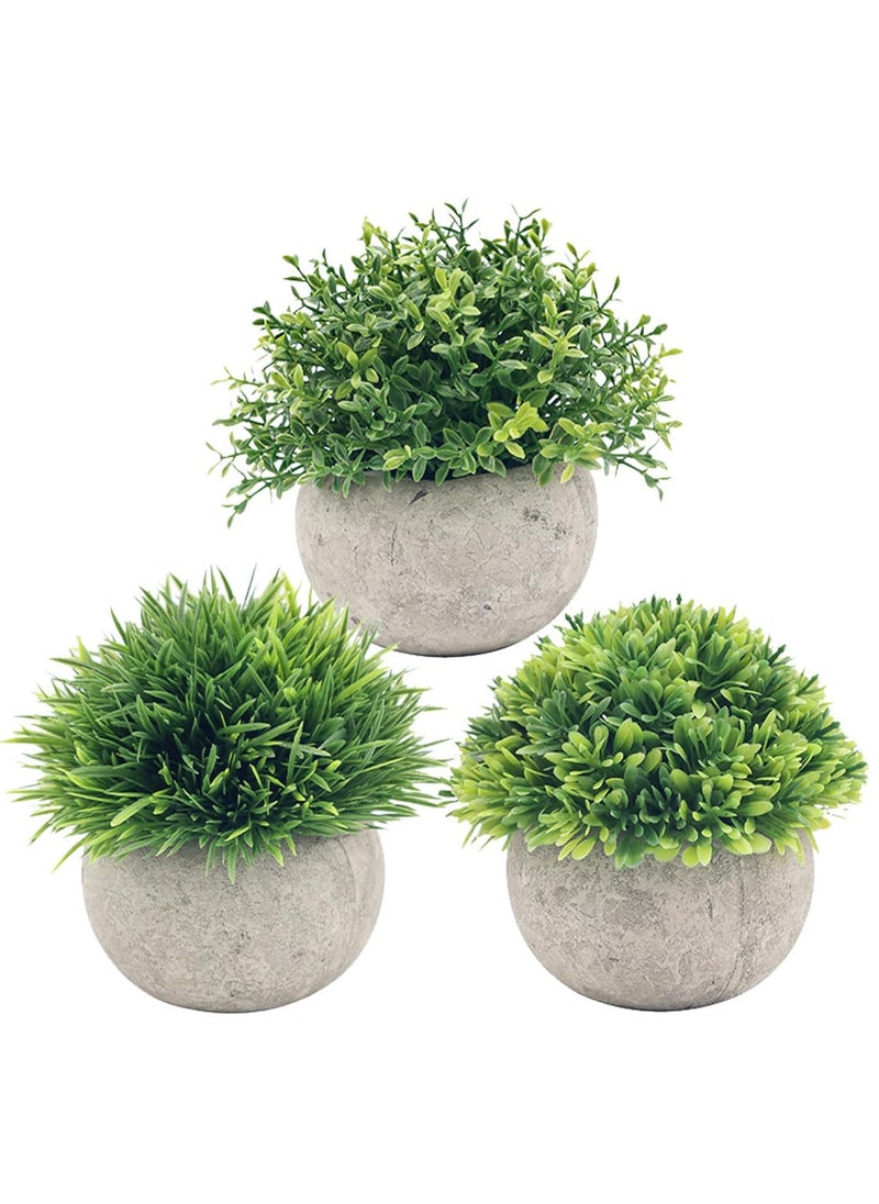 Arabest Mini Artificial Plants Set, 3 Pcs Small Fake Plants, Faux Plants in Pots Modern Farmhouse Plants Home Decor, for Office Kitchen Bathroom Bedroom Mantle Shelf Living Room  - Image 1