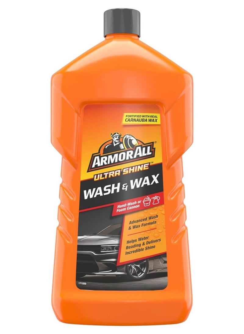 ARMOR ALL غسول وشمع السيارة، 1 لتر، لمسة نهائية شديدة اللمعان مع تركيبة مزدوجة المفعول لتوفير الوقت، قطعة واحدة - Image 1