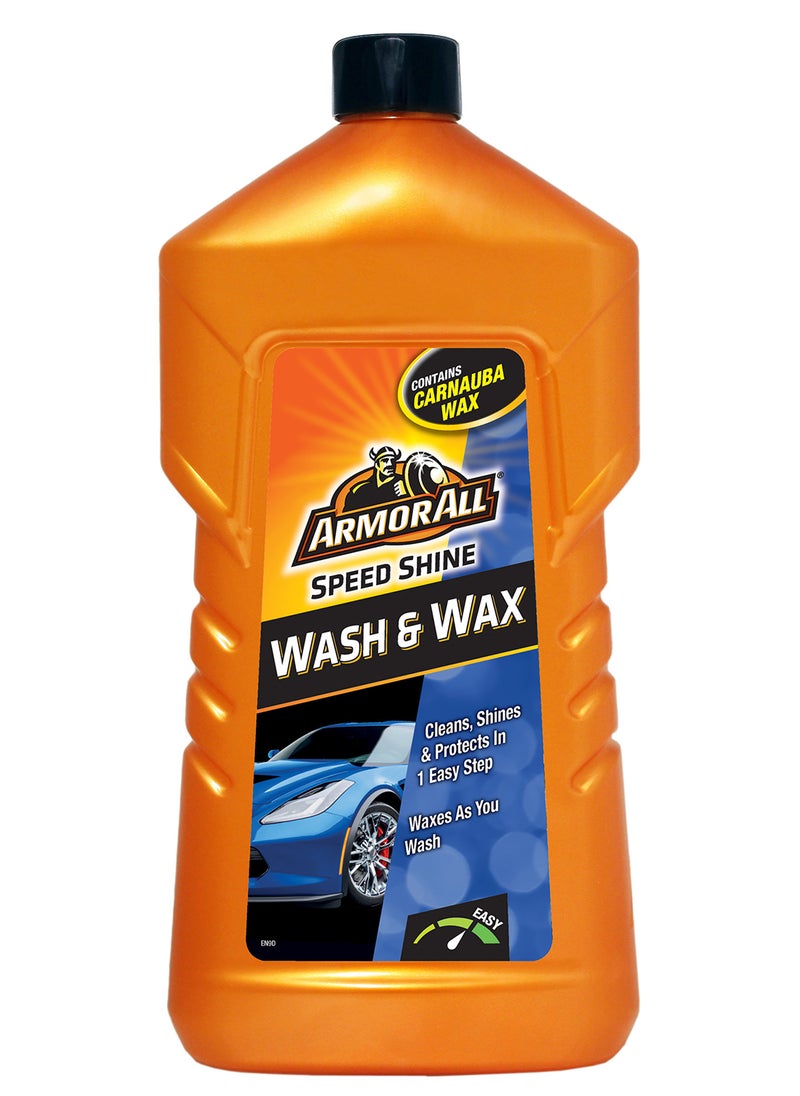 ARMOR ALL - Car Wash And Wax, 1 Litre, High Gloss Finish With Dual Action Formula To Save Time, 1 Piece - Image 1