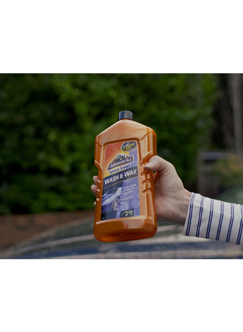 ARMOR ALL - Car Wash And Wax, 1 Litre, High Gloss Finish With Dual Action Formula To Save Time, 1 Piece - Image 1