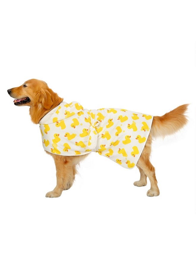 إتش دي إي رداء حمام للكلاب HDE فائق الامتصاص وسريع الجفاف مع غطاء لجميع سلالات الكلاب بمقاسات S-XXL - بط مطاطي أبيض - كبير - Image 4