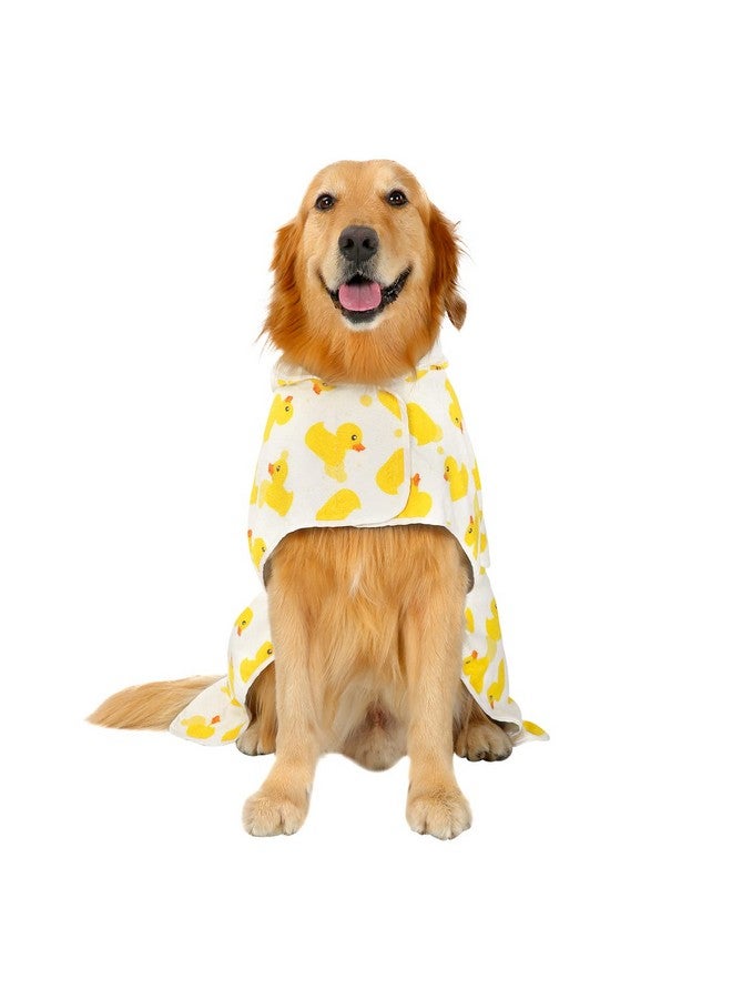 إتش دي إي رداء حمام للكلاب HDE فائق الامتصاص وسريع الجفاف مع غطاء لجميع سلالات الكلاب بمقاسات S-XXL - بط مطاطي أبيض - كبير - Image 5