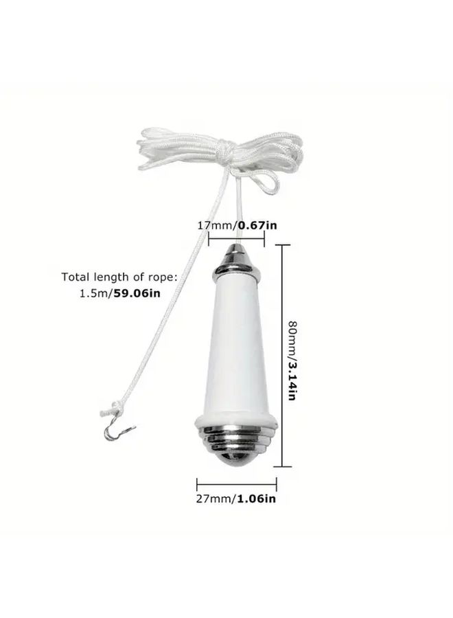 Aluminum Alloy Ceramic Bathroom Light Pull Cord Handle With 59 Inch Extension Rope - Image 2