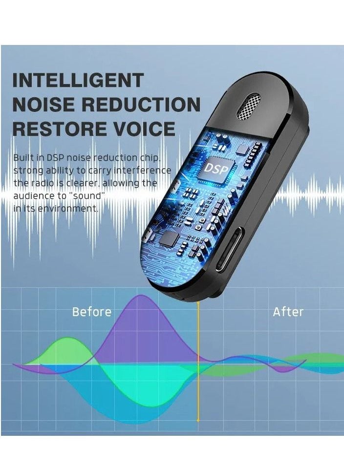 Generic Wireless Lavalier Microphone Mini Portable Noise Reduction Audio Video Recording Microphone For IOS & Android With Charging Box.  - Image 3