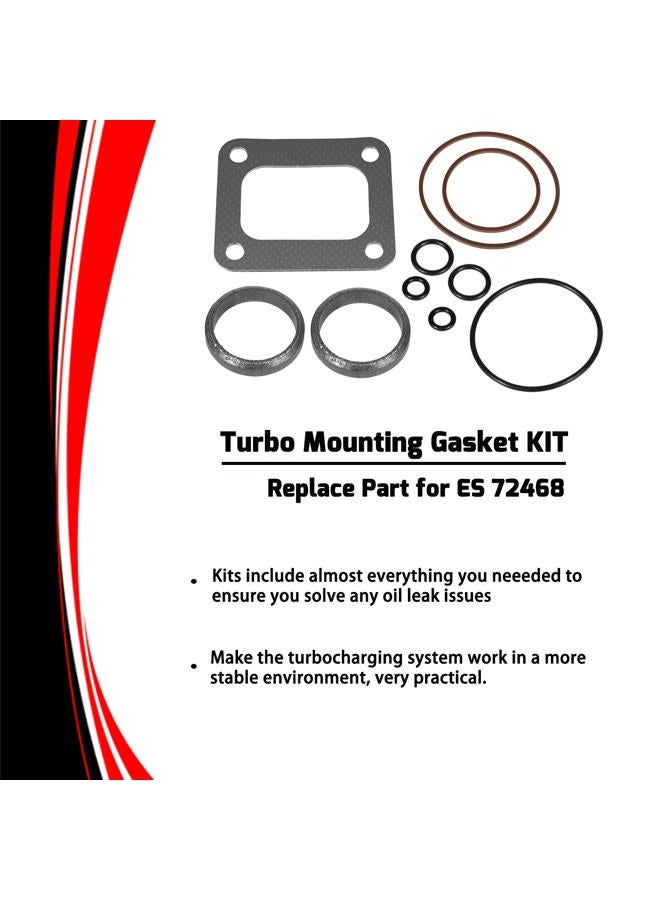 Bzsunway Yellow O-Ring Gaskets Kit & ES 72468 Turbo Mounting Gasket Set for 1994-2003 Ford 7.3L Powerstroke Diesel Turbo Pedestal - Image 3