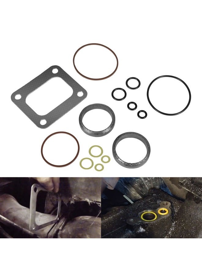 Bzsunway Yellow O-Ring Gaskets Kit & ES 72468 Turbo Mounting Gasket Set for 1994-2003 Ford 7.3L Powerstroke Diesel Turbo Pedestal - Image 1