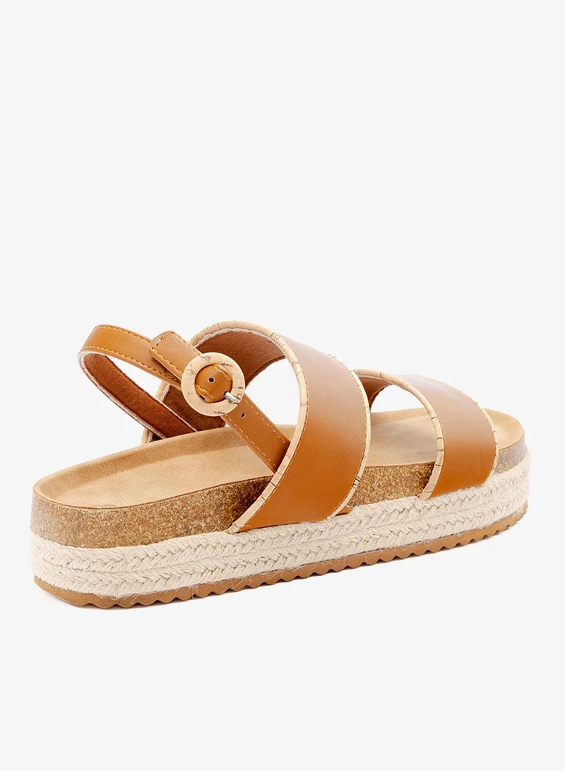 Bata Platform Sandals with Adjustable Back Strap