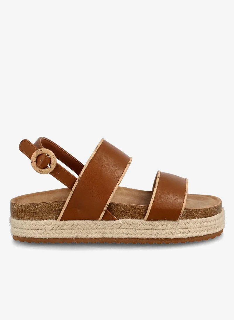 Bata Platform Sandals with Adjustable Back Strap