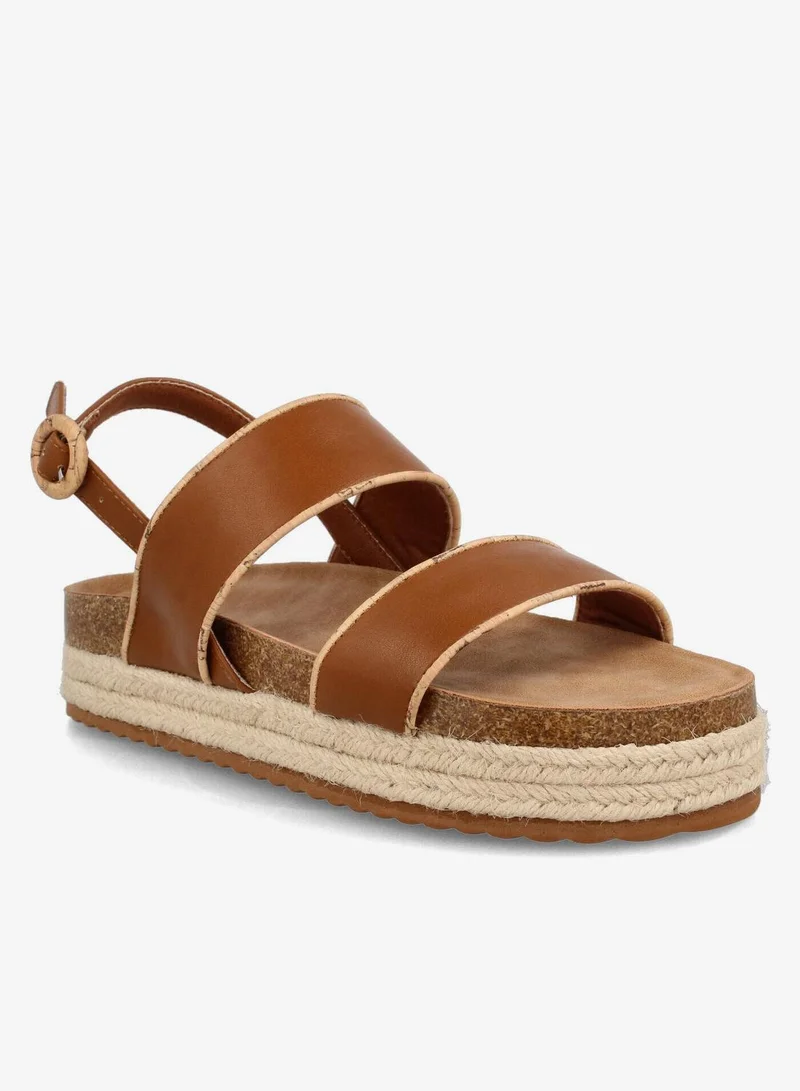 Bata Platform Sandals with Adjustable Back Strap