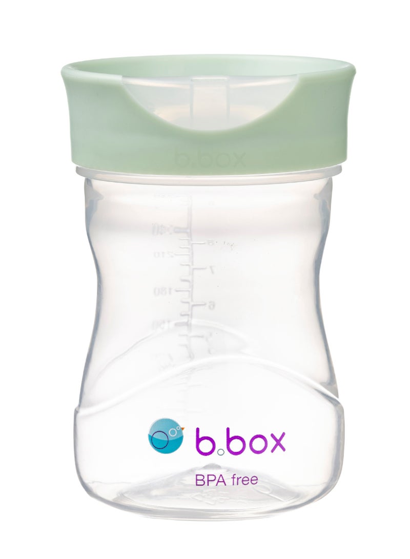b.box Toddler Training Cup: Free Flow, Easy Transition from Sippy to Big Kid Cup. BPA-Free, Dishwasher Safe | 12m+ | 240ml (sage) - Image 1