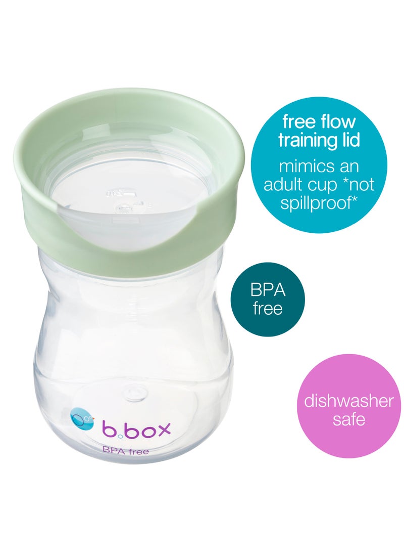 b.box Toddler Training Cup: Free Flow, Easy Transition from Sippy to Big Kid Cup. BPA-Free, Dishwasher Safe | 12m+ | 240ml (sage) - Image 2