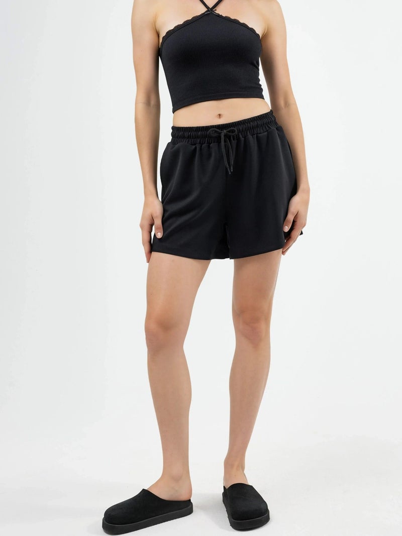 BUSEM Elastic Waist Modal Shorts with Pockets - Image 1