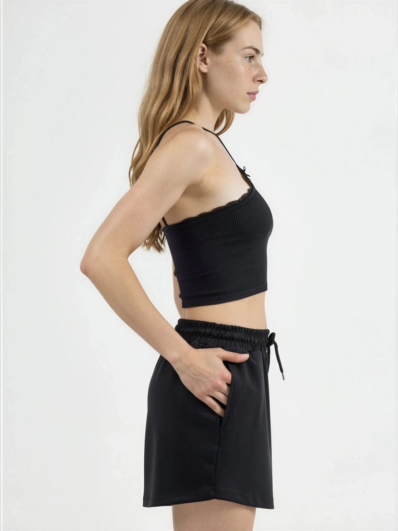 BUSEM Elastic Waist Modal Shorts with Pockets - Image 3