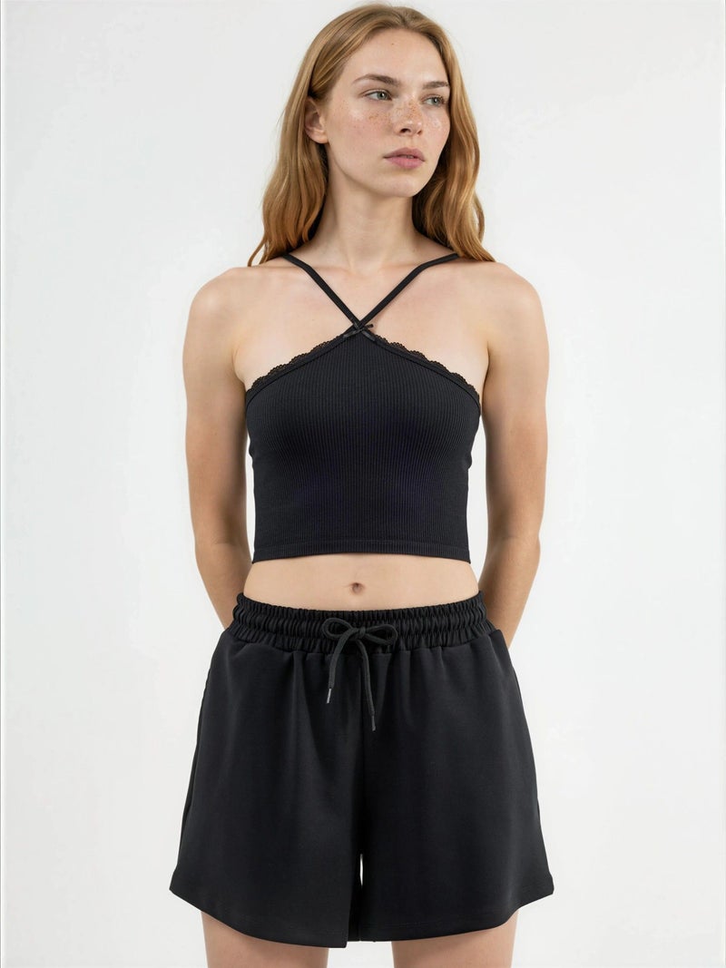 BUSEM Elastic Waist Modal Shorts with Pockets - Image 2