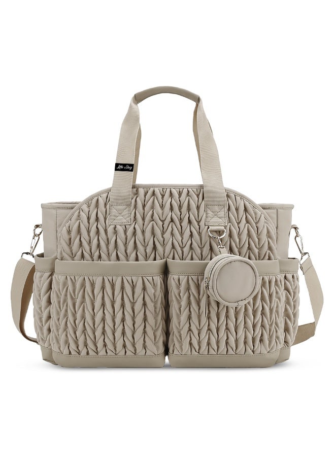 Little Story Nova Tote with Pacifier Pod - Beige