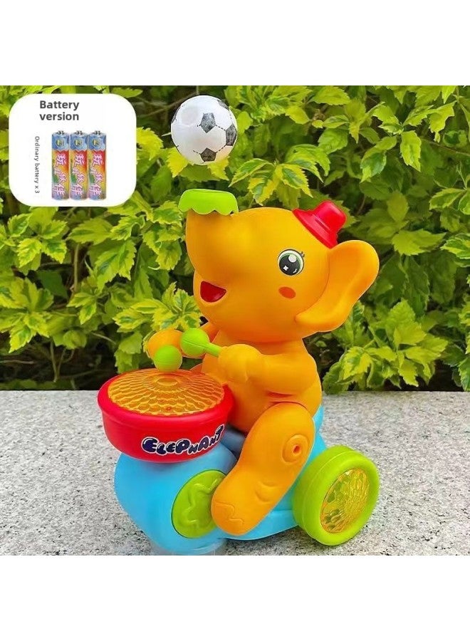 لعبة أطفال بعمر 0-1 سنة، قطعة أثرية للأطفال بعمر سنتين، 3 أصوات ستتحرك بعمر 6 أشهر و8 أشهر، 9 ممارسة رأس الطفل - اللون: نفخ الكرة والفيل الطبول 【برتقالي】 نسخة البطارية + مفك البراغي - Image 1