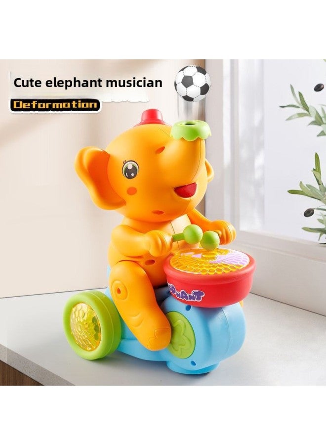 لعبة أطفال بعمر 0-1 سنة، قطعة أثرية للأطفال بعمر سنتين، 3 أصوات ستتحرك بعمر 6 أشهر و8 أشهر، 9 ممارسة رأس الطفل - اللون: نفخ الكرة والفيل الطبول 【برتقالي】 نسخة البطارية + مفك البراغي - Image 5