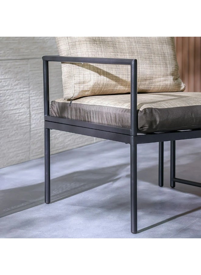 DANUBE HOME طقم شرفة أوين 1 + 2 مقعد | طاولة وكراسي | طقم بيسرو 3 قطع لجميع الأجواء مع طاولة قهوة | أثاث تصميم حديث للحديقة الخارجية - بيج - Image 3