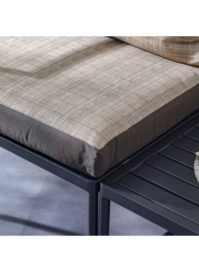 DANUBE HOME طقم شرفة أوين 1 + 2 مقعد | طاولة وكراسي | طقم بيسرو 3 قطع لجميع الأجواء مع طاولة قهوة | أثاث تصميم حديث للحديقة الخارجية - بيج - Image 5