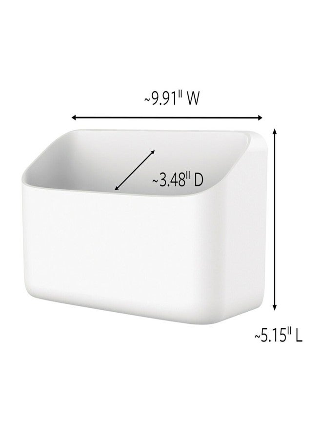 كوماند سلة تنظيم كبيرة من كوماند سعة 10 أرطال مع 4 شرائط لاصقة من كوماند، 9.91 بوصة × 3.38 بوصة × 5.15 بوصة، متينة الوزن، لا تسبب أي ضرر، تُعلق بسهولة لتنظيم مستلزمات التنظيف، والخزائن، ومخازن الطعام، لون أبيض - Image 4