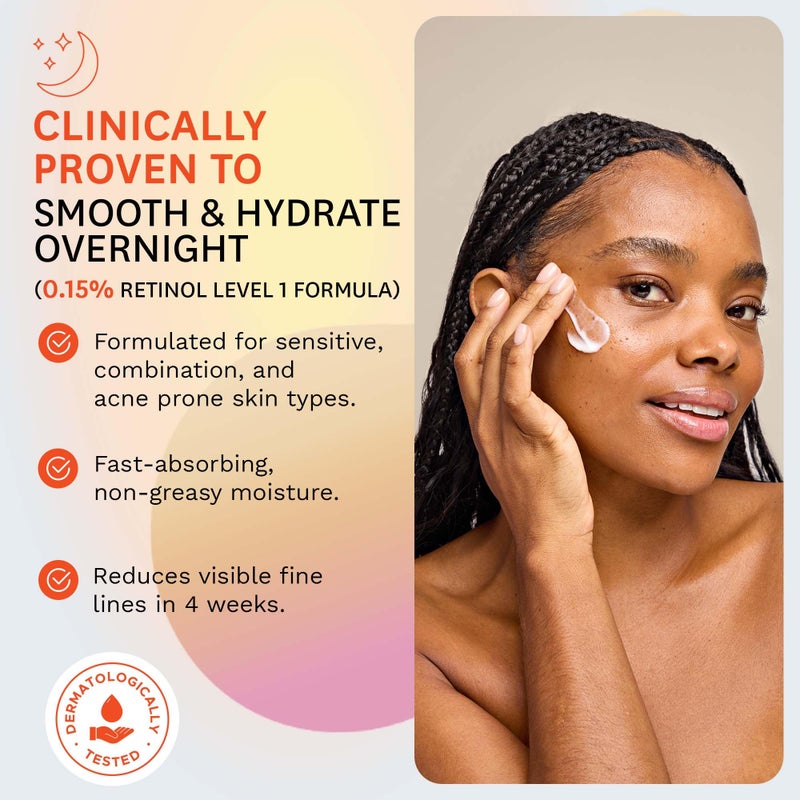 Fig.1 Retinol Night Cream | Face Hydrating Moisturizer With Retinol & Squalane | Night Cream For Women With Sensitive Skin | Dermatologist Tested Wrinkle Reduction | 50ml / 1.7 fl oz - Image 4