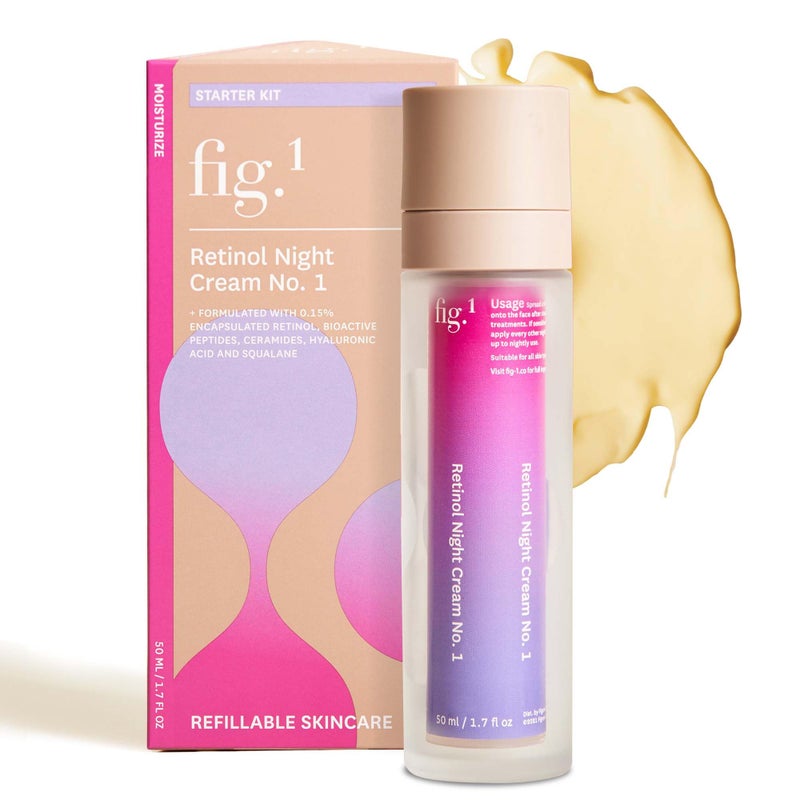 Fig.1 Retinol Night Cream | Face Hydrating Moisturizer With Retinol & Squalane | Night Cream For Women With Sensitive Skin | Dermatologist Tested Wrinkle Reduction | 50ml / 1.7 fl oz - Image 1
