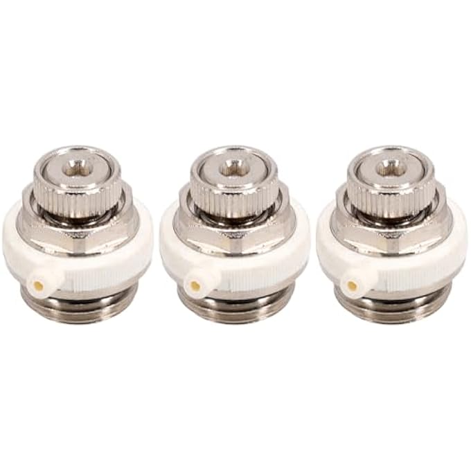 1/2/3/5 PIECES 1/2 INCH AUTOMATIC VENT OPENING AUTOMATIC SHUT-OFF SELF BLEEDING RADIATOR VALVE FOR ALL CONVENTIONAL RADIATORS WITH 1/2" THREAD (PACK OF 3) - Image 1